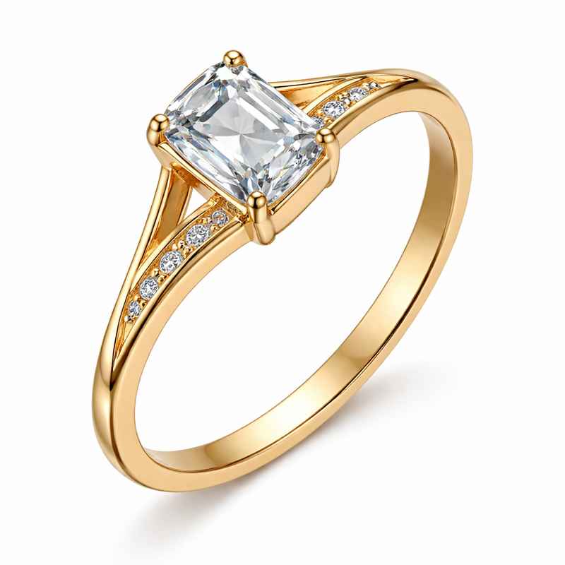 Geometric Birthstone Ring with Zircon Gold Plated Modern Stainless Steel Finger Ring 2 Geometric Birthstone Ring with Zircon Gold Plated Modern Stainless Steel Finger Ring