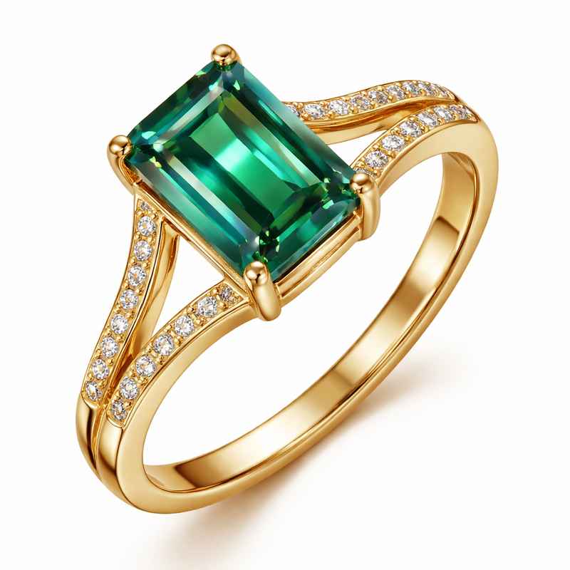 Geometric Birthstone Ring - Gold Plated Zircon Finger Ring 1 Geometric Birthstone Ring - Gold Plated Zircon Finger Ring