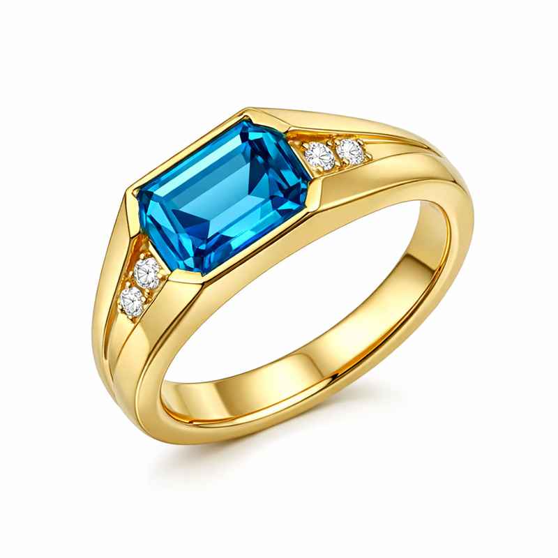 Geometric Birthstone Ring Gold Plated Zircon Modern Stainless Steel Finger Ring 2 Geometric Birthstone Ring Gold Plated Zircon Modern Stainless Steel Finger Ring