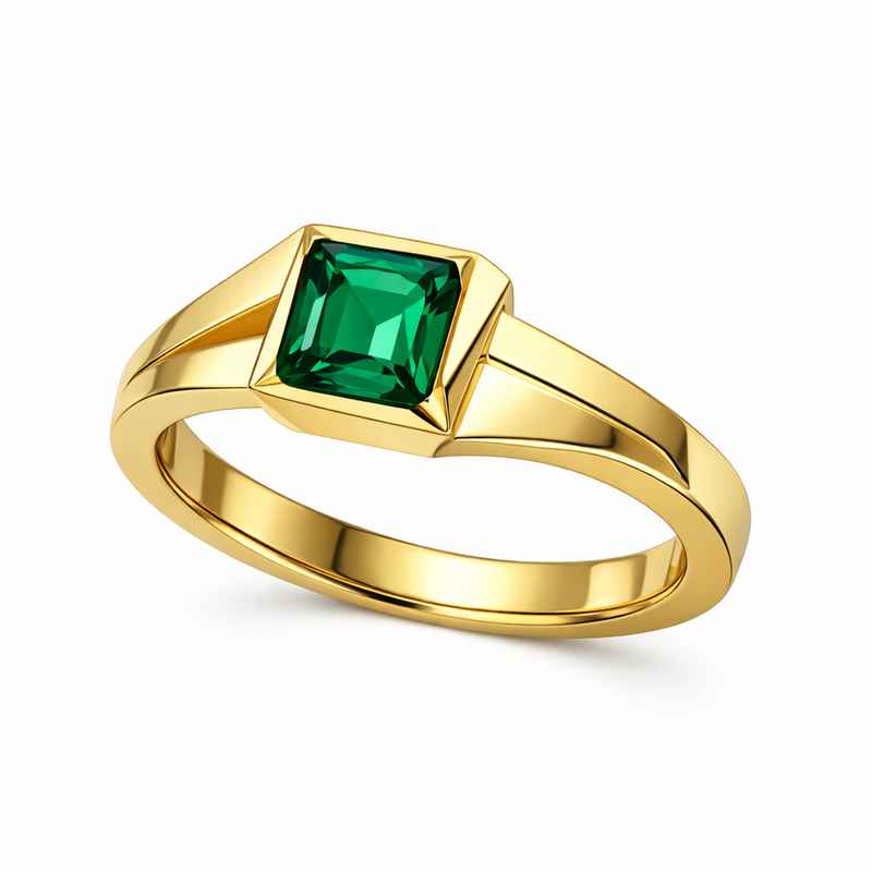 Geometric Birthstone Ring Gold Plated Zircon Finger Ring Modern Stainless Steel 1 Geometric Birthstone Ring Gold Plated Zircon Finger Ring Modern Stainless Steel