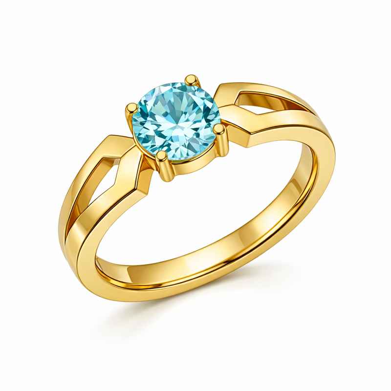 Geometric Birthstone Ring | Gold Plated Zircon Finger Ring 1 Geometric Birthstone Ring | Gold Plated Zircon Finger Ring