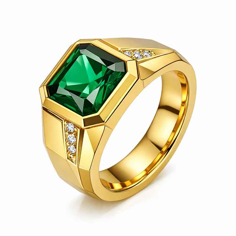 Geometric Birthstone Ring with Gold Plated Zircon Finger Ring and Modern Stainless Steel Gemstone Ring 3 Geometric Birthstone Ring with Gold Plated Zircon Finger Ring and Modern Stainless Steel Gemstone Ring