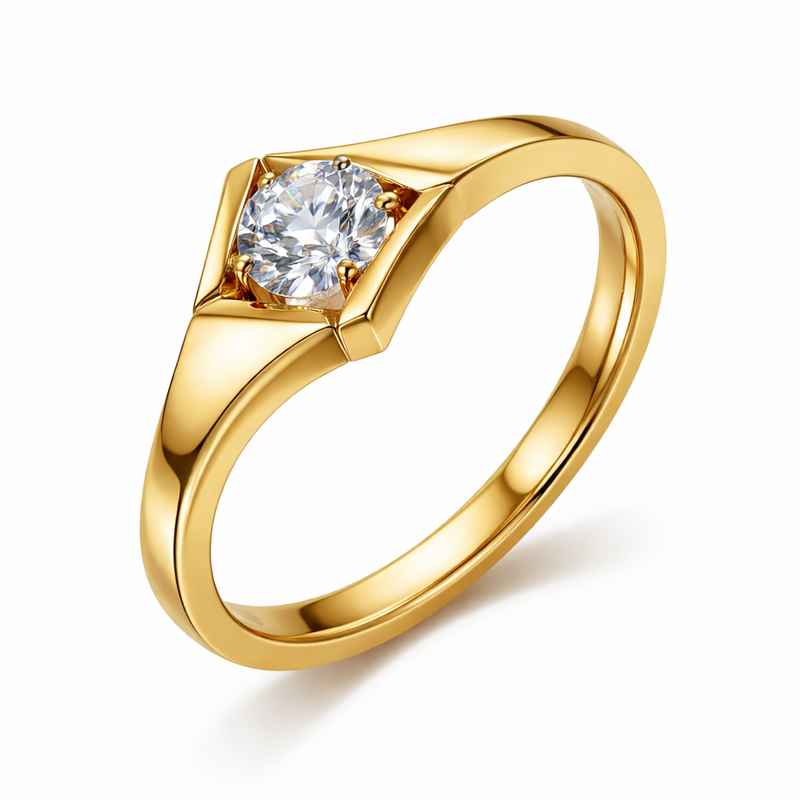 Geometric Birthstone Ring | Gold Plated Zircon Stainless Steel Ring 1 Geometric Birthstone Ring | Gold Plated Zircon Stainless Steel Ring