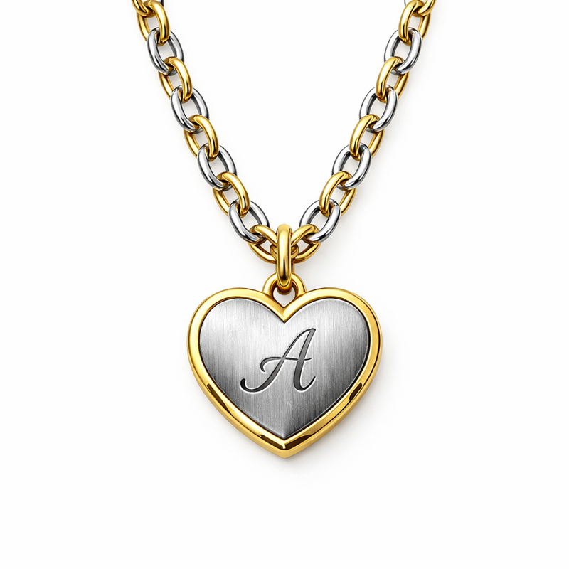 Initial Heart Charm Pendant: Boost Your Jewelry Line with Personalized Gold & Stainless Steel Heart Charm Necklaces Initial Heart Charm Pendant: Boost Your Jewelry Line with Personalized Gold & Stainless Steel Heart Charm Necklaces