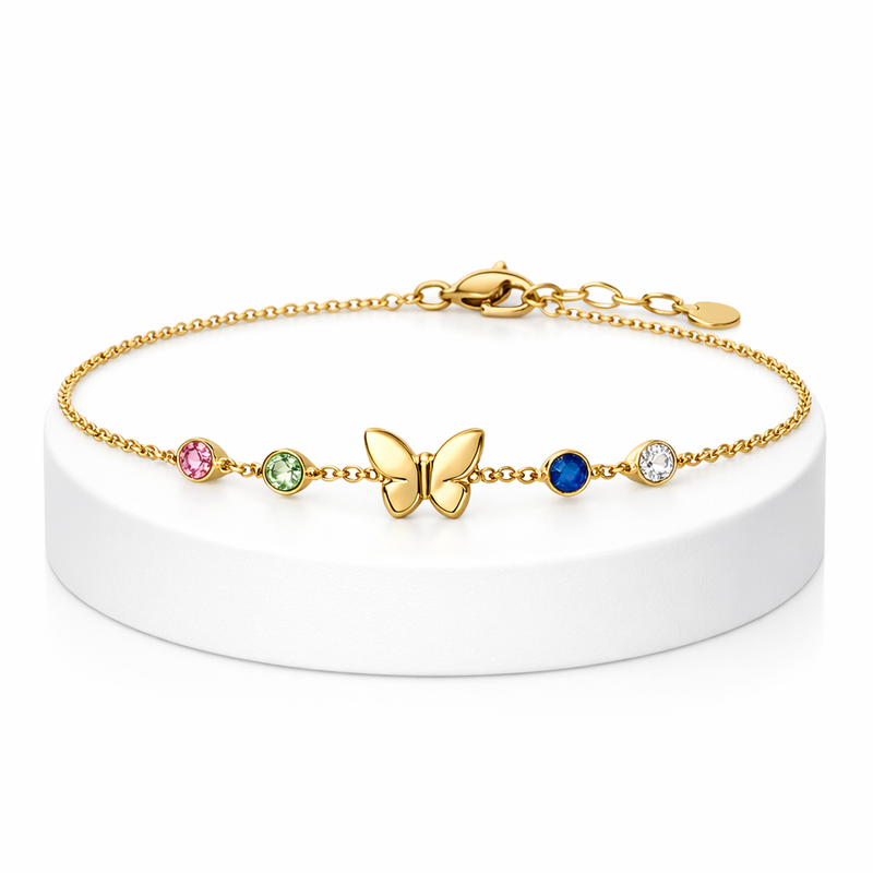 Butterfly Birthstone Charm Bracelet: Boost Sales with Customized Gold Stainless Steel Jewelry Bracelets 8 Butterfly Birthstone Charm Bracelet: Boost Sales with Customized Gold Stainless Steel Jewelry Bracelets