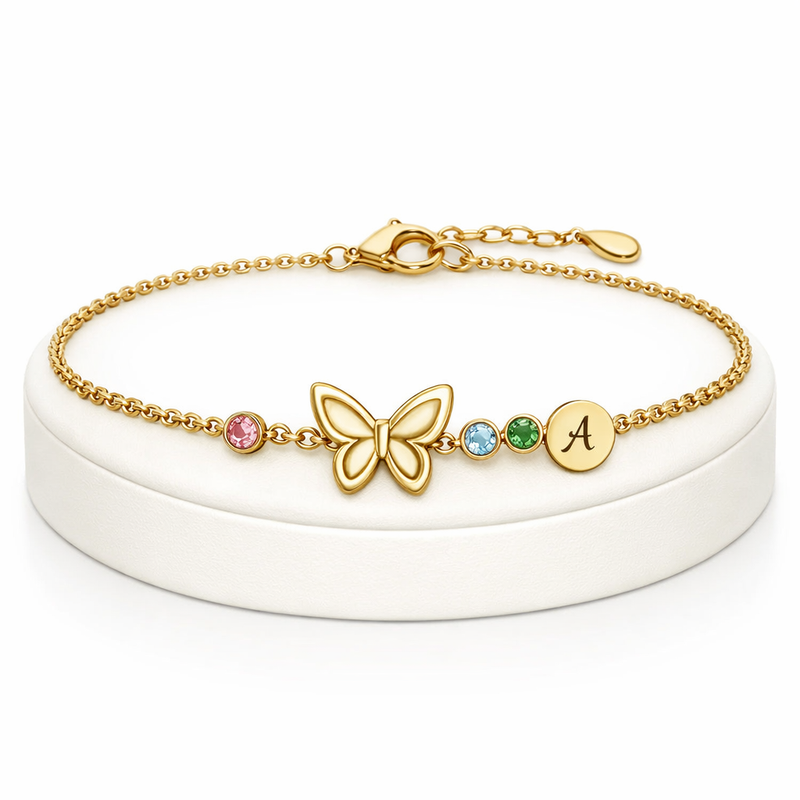Elevate Your Jewelry Line with a Butterfly Birthstone Charm Bracelet: Personalized Gold Stainless Steel Jewelry for Modern Brands 2 Elevate Your Jewelry Line with a Butterfly Birthstone Charm Bracelet: Personalized Gold Stainless Steel Jewelry for Modern Brands