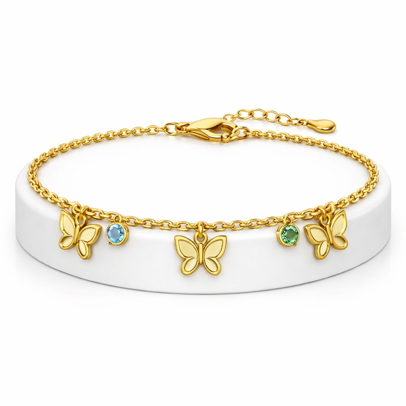 Butterfly Charm Bracelet Gold: The Perfect Personalized Birthstone Jewelry & Stainless Steel Butterfly Bracelet for Business Growth 8 Butterfly Charm Bracelet Gold: The Perfect Personalized Birthstone Jewelry & Stainless Steel Butterfly Bracelet for Business Growth