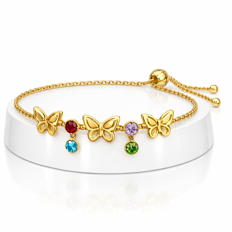 Butterfly Birthstone Charm Bracelet: Boost Your Jewelry Brand with Personalized Gold Stainless Steel and Custom Designs 2 Butterfly Birthstone Charm Bracelet: Boost Your Jewelry Brand with Personalized Gold Stainless Steel and Custom Designs