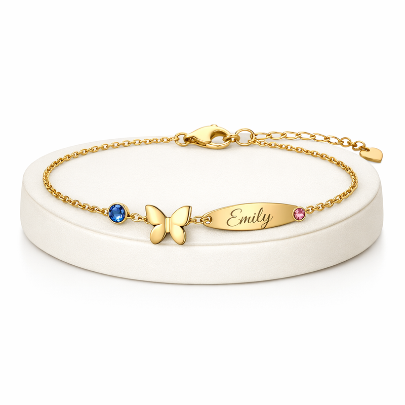 Butterfly Birthstone Charm Bracelet: Boost Your Brand with Custom Personalized Gold Stainless Steel Jewelry Butterfly Birthstone Charm Bracelet: Boost Your Brand with Custom Personalized Gold Stainless Steel Jewelry