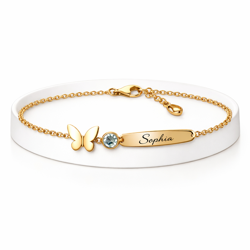 Butterfly Birthstone Charm Gold Stainless Steel Personalized Bracelet: Custom Manufacturing Trends for Wholesale Jewelry Business Growth 2 Butterfly Birthstone Charm Gold Stainless Steel Personalized Bracelet: Custom Manufacturing Trends for Wholesale Jewelry Business Growth