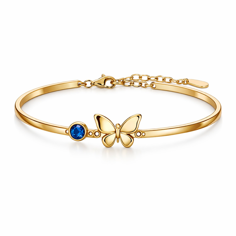 Butterfly Birthstone Charm Gold Stainless Steel Personalized Bracelet: Boost Your Jewelry Line with Custom Designs, Low MOQ, and Quality Control Butterfly Birthstone Charm Gold Stainless Steel Personalized Bracelet: Boost Your Jewelry Line with Custom Designs, Low MOQ, and Quality Control