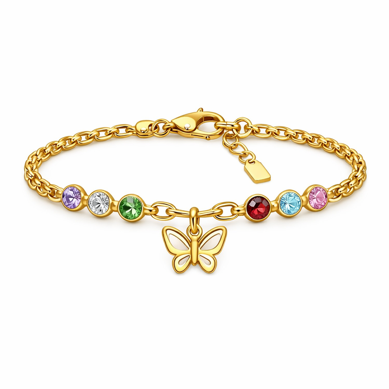 Why the Butterfly Birthstone Charm Bracelet is the Future of Personalized Gold Stainless Steel Jewelry 8 Why the Butterfly Birthstone Charm Bracelet is the Future of Personalized Gold Stainless Steel Jewelry