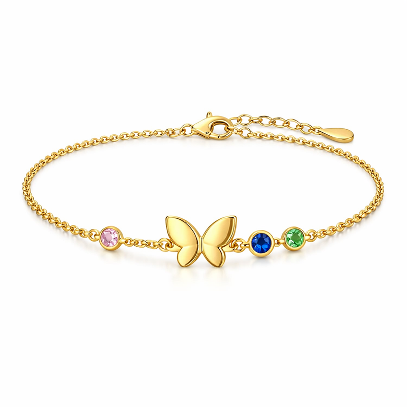 Butterfly Birthstone Charm Gold Stainless Steel Bracelet Manufacturing Trends: Customization, Low MOQ, and Business Growth for Jewelry Brands 6 Butterfly Birthstone Charm Gold Stainless Steel Bracelet Manufacturing Trends: Customization, Low MOQ, and Business Growth for Jewelry Brands