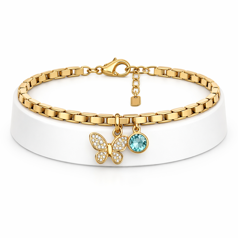 Butterfly Birthstone Charm Gold Stainless Steel Personalized Bracelet: OEM Customization Trends Driving Wholesale Jewelry Business Growth Butterfly Birthstone Charm Gold Stainless Steel Personalized Bracelet: OEM Customization Trends Driving Wholesale Jewelry Business Growth