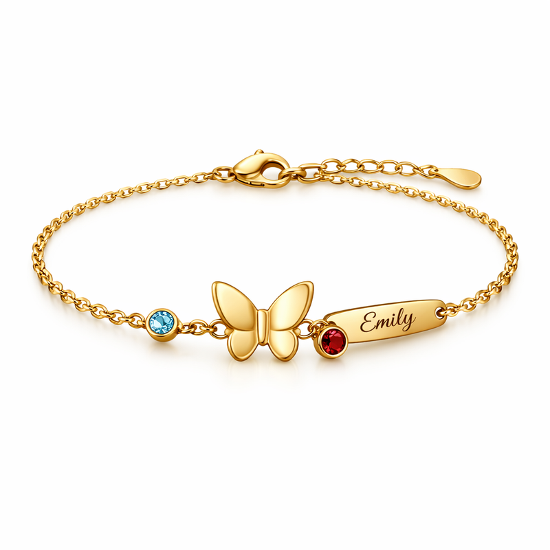 Boost Your Jewelry Business with Custom Butterfly Birthstone Charm Gold Stainless Steel Bracelets: Personalized Jewelry Solutions 3 Boost Your Jewelry Business with Custom Butterfly Birthstone Charm Gold Stainless Steel Bracelets: Personalized Jewelry Solutions