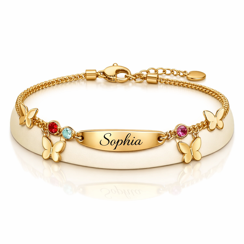 Butterfly Birthstone Charm Bracelet: Boost Your Brand with Custom Butterfly Charm Bracelet & Personalized Gold Stainless Steel Jewelry 3 Butterfly Birthstone Charm Bracelet: Boost Your Brand with Custom Butterfly Charm Bracelet & Personalized Gold Stainless Steel Jewelry