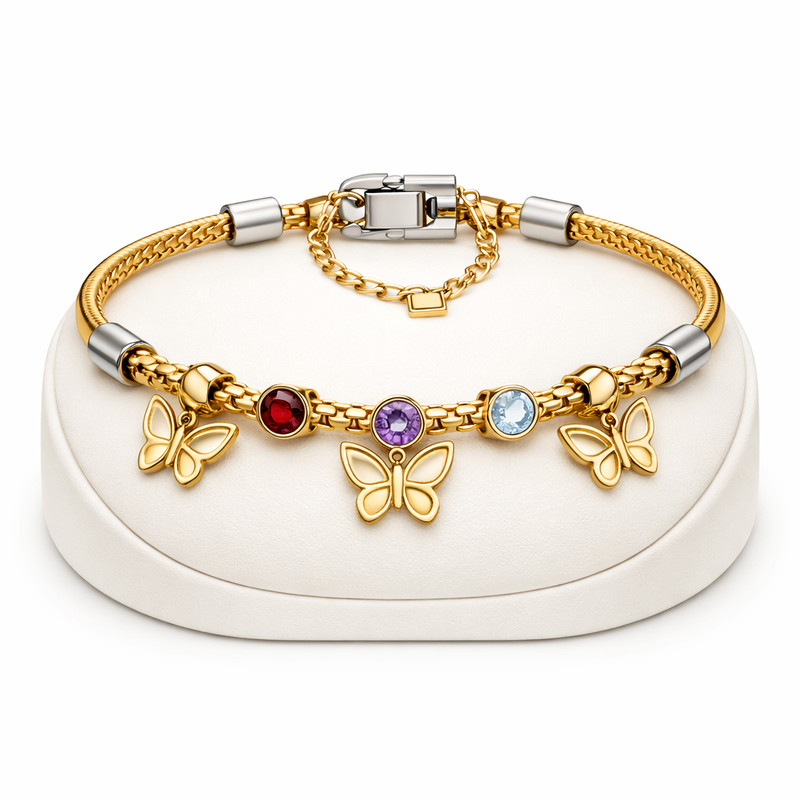 Butterfly Charm Bracelet Gold: Boost Your Jewelry Line with Personalized Birthstone & Stainless Steel Designs 3 Butterfly Charm Bracelet Gold: Boost Your Jewelry Line with Personalized Birthstone & Stainless Steel Designs