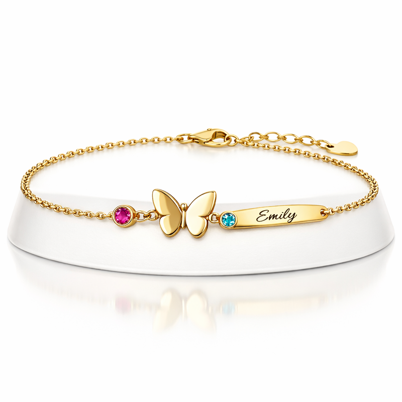 Boost Your Jewelry Business with Butterfly Birthstone Charm Gold Stainless Steel Personalized Bracelets: Customizable Options for Wholesale Growth 5 Boost Your Jewelry Business with Butterfly Birthstone Charm Gold Stainless Steel Personalized Bracelets: Customizable Options for Wholesale Growth