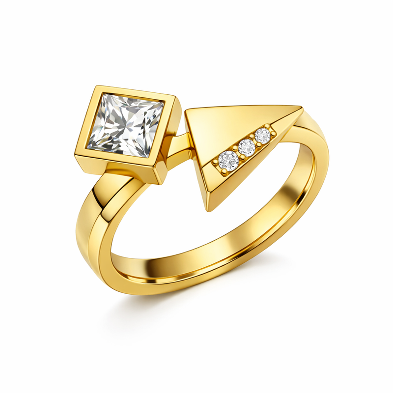 Geometric Zircon Ring: Boost Your Jewelry Line with Gold Plated Stainless Steel & Modern Birthstone Finger Rings Geometric Zircon Ring: Boost Your Jewelry Line with Gold Plated Stainless Steel & Modern Birthstone Finger Rings