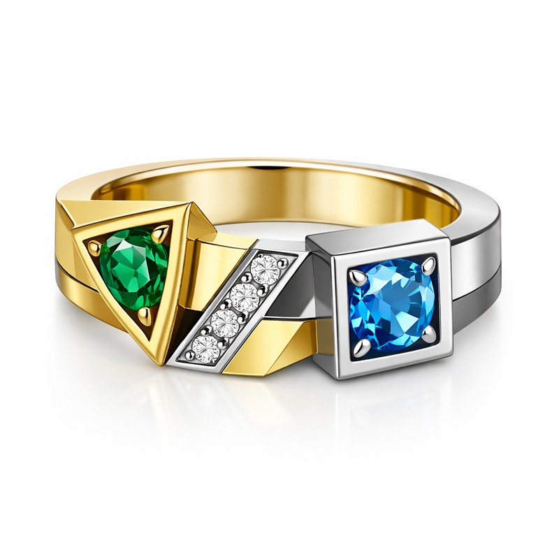 Geometric Zircon Gold Ring: Boost Your Jewelry Line with Modern Birthstone Stainless Steel Rings and Custom Geometric Designs 6 Geometric Zircon Gold Ring: Boost Your Jewelry Line with Modern Birthstone Stainless Steel Rings and Custom Geometric Designs