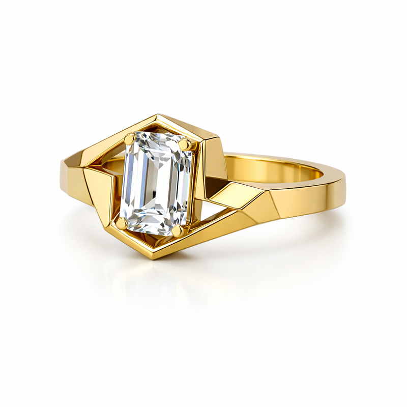 Geometric Birthstone Zircon Ring: Boost Your Jewelry Brand with Gold Plated Stainless Steel Modern Rings 2 Geometric Birthstone Zircon Ring: Boost Your Jewelry Brand with Gold Plated Stainless Steel Modern Rings