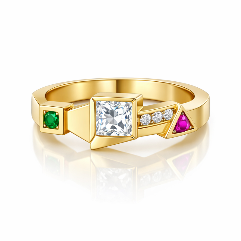 Geometric Zircon Gold Ring: Boost Your Jewelry Business with Modern Birthstone Stainless Steel Rings and Custom Geometric Designs 2 Geometric Zircon Gold Ring: Boost Your Jewelry Business with Modern Birthstone Stainless Steel Rings and Custom Geometric Designs