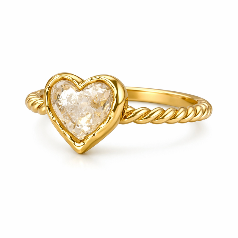 Vintage 14k Gold Heart Ring: Boost Sales with Twisted Gold Stainless Steel Rings & Irregular Heart Ring Design Customization 2 Vintage 14k Gold Heart Ring: Boost Sales with Twisted Gold Stainless Steel Rings & Irregular Heart Ring Design Customization
