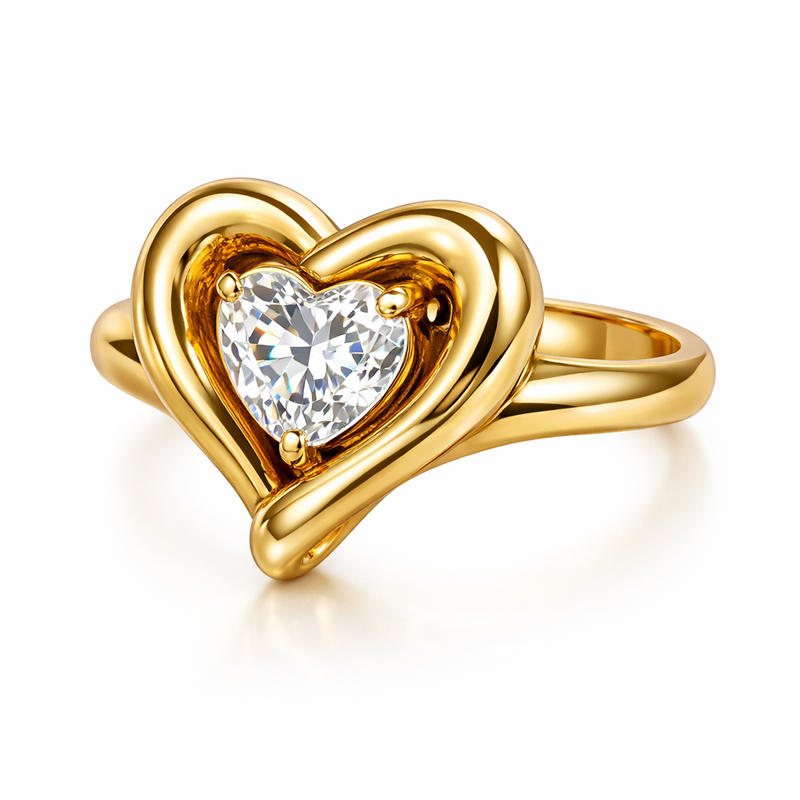vintage 14k gold heart ring OEM/ODM customization with twisted gold stainless steel ring irregular heart design manufacturing trends 3 vintage 14k gold heart ring OEM/ODM customization with twisted gold stainless steel ring irregular heart design manufacturing trends