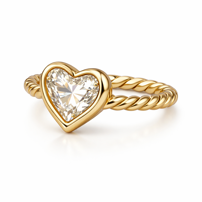 Vintage Twisted 14k Gold Stainless Steel Irregular Heart Ring: The Perfect Customization Opportunity for Wholesale Jewelry Manufacturers Vintage Twisted 14k Gold Stainless Steel Irregular Heart Ring: The Perfect Customization Opportunity for Wholesale Jewelry Manufacturers