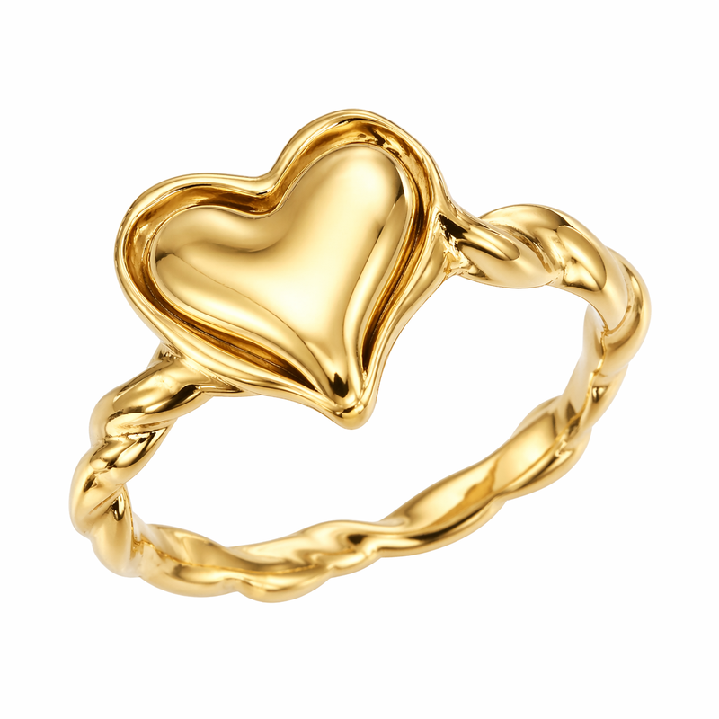 Vintage 14k Gold Heart Ring: Boost Your Jewelry Business with Twisted Stainless Steel & Irregular Designs 5 Vintage 14k Gold Heart Ring: Boost Your Jewelry Business with Twisted Stainless Steel & Irregular Designs