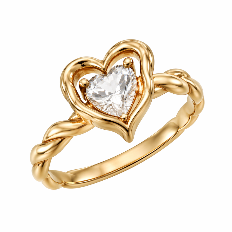 Vintage Twisted 14k Gold Stainless Steel Irregular Heart Ring: Custom 14k Gold Twisted Heart Jewelry for Women with Wholesale Manufacturing Advantages Vintage Twisted 14k Gold Stainless Steel Irregular Heart Ring: Custom 14k Gold Twisted Heart Jewelry for Women with Wholesale Manufacturing Advantages