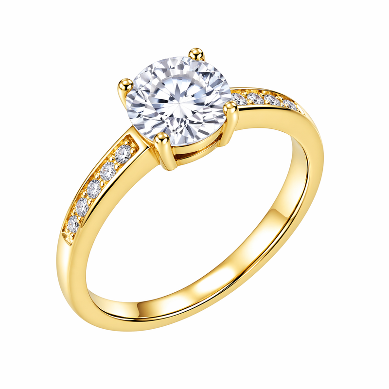 Chic 14k Gold Plated Zircon Ring: Boost Your Jewelry Brand with Elegant Stainless Steel Customization 3 Chic 14k Gold Plated Zircon Ring: Boost Your Jewelry Brand with Elegant Stainless Steel Customization