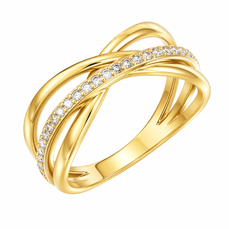 Chic 14k Gold Plated Stainless Steel Intertwined Zircon Ring: Boost Sales with Custom Gold Plated Zircon Fashion Rings 9 Chic 14k Gold Plated Stainless Steel Intertwined Zircon Ring: Boost Sales with Custom Gold Plated Zircon Fashion Rings