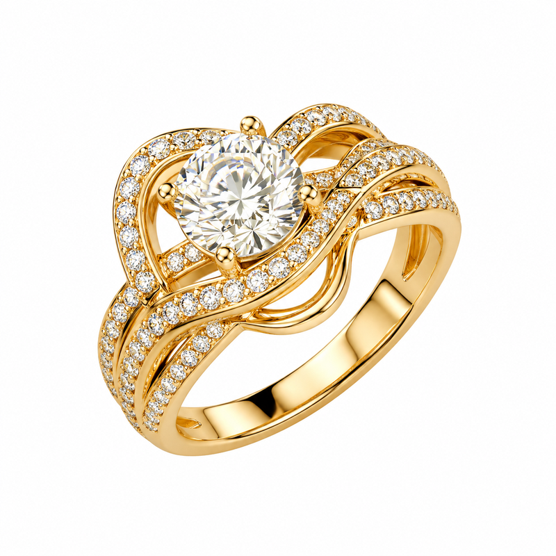 Chic Gold Plated Stainless Steel Ring: Boost Your Jewelry Business with 14k Gold Zircon & Intertwined Zircon Designs Chic Gold Plated Stainless Steel Ring: Boost Your Jewelry Business with 14k Gold Zircon & Intertwined Zircon Designs