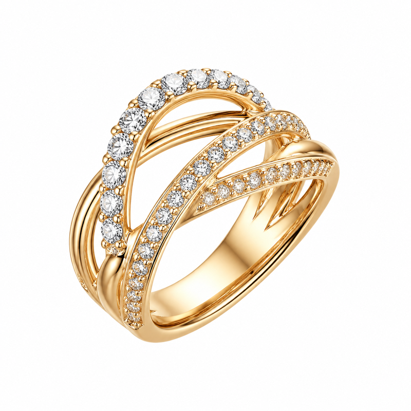 Chic 14k Gold Plated Stainless Steel Intertwined Zircon Ring: Boost Your Business with Customizable Gold Plated Zircon Statement Rings and Stainless Steel Intertwined Fashion Rings 2 Chic 14k Gold Plated Stainless Steel Intertwined Zircon Ring: Boost Your Business with Customizable Gold Plated Zircon Statement Rings and Stainless Steel Intertwined Fashion Rings