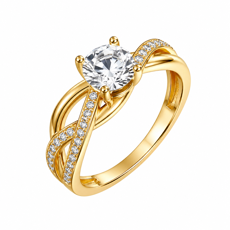 Elevate Your Jewelry Collection with a Chic 14k Gold Plated Ring, Stainless Steel Intertwined Zircon Rings, and 14k Gold Zircon Rings for Wholesale Customization Elevate Your Jewelry Collection with a Chic 14k Gold Plated Ring, Stainless Steel Intertwined Zircon Rings, and 14k Gold Zircon Rings for Wholesale Customization