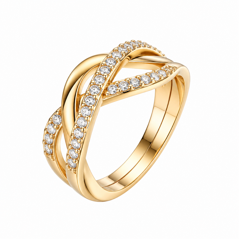 Why the Chic 14k Gold Plated Stainless Steel Intertwined Zircon Ring is a Must-Have for Your Wholesale Jewelry Business 2 Why the Chic 14k Gold Plated Stainless Steel Intertwined Zircon Ring is a Must-Have for Your Wholesale Jewelry Business