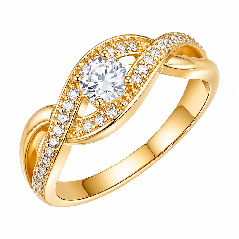 Boost Your Business with Chic 14k Gold Plated Rings: Explore Stainless Steel Intertwined Zircon and 14k Gold Plated Zircon Rings for Custom Wholesale Jewelry Manufacturing Boost Your Business with Chic 14k Gold Plated Rings: Explore Stainless Steel Intertwined Zircon and 14k Gold Plated Zircon Rings for Custom Wholesale Jewelry Manufacturing