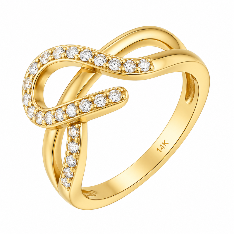 Chic 14k Gold Plated Stainless Steel Intertwined Zircon Ring: A Perfect Wholesale Option for Customization and Durability 2 Chic 14k Gold Plated Stainless Steel Intertwined Zircon Ring: A Perfect Wholesale Option for Customization and Durability