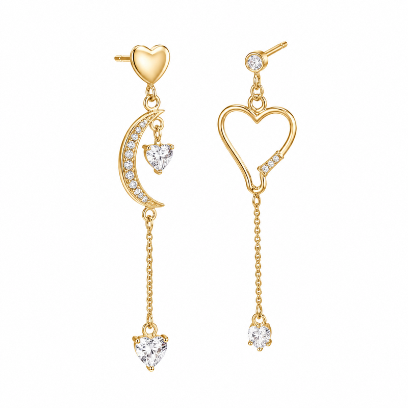 Boost Your Jewelry Business with Asymmetric Heart Zircon Earrings and Gold Plated Stainless Steel Drop Earrings for Customization and Wholesale 2 Boost Your Jewelry Business with Asymmetric Heart Zircon Earrings and Gold Plated Stainless Steel Drop Earrings for Customization and Wholesale