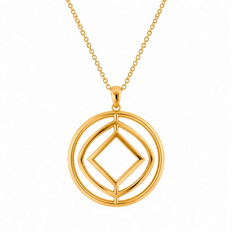 Geometric Hollow 18k Gold Stainless Steel Compass Pendant Necklace