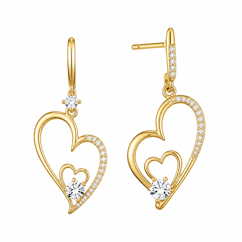 Asymmetric Heart Gold Plated Zircon Earrings: Custom Wholesale Solutions for Durable, Trendy Jewelry 6 Asymmetric Heart Gold Plated Zircon Earrings: Custom Wholesale Solutions for Durable, Trendy Jewelry