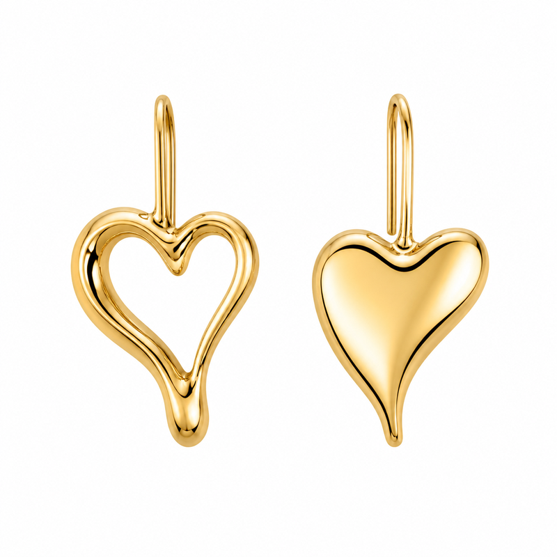 Asymmetric Heart Gold Plated Earrings: The Latest Trend in Custom Jewelry Manufacturing for Wholesale Success 8 Asymmetric Heart Gold Plated Earrings: The Latest Trend in Custom Jewelry Manufacturing for Wholesale Success