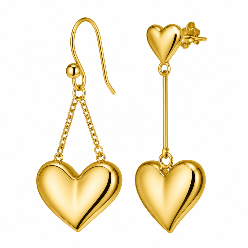 Asymmetric Heart Earrings: Boost Your Jewelry Business with Gold Plated Zircon & Stainless Steel Drop Designs 6 Asymmetric Heart Earrings: Boost Your Jewelry Business with Gold Plated Zircon & Stainless Steel Drop Designs