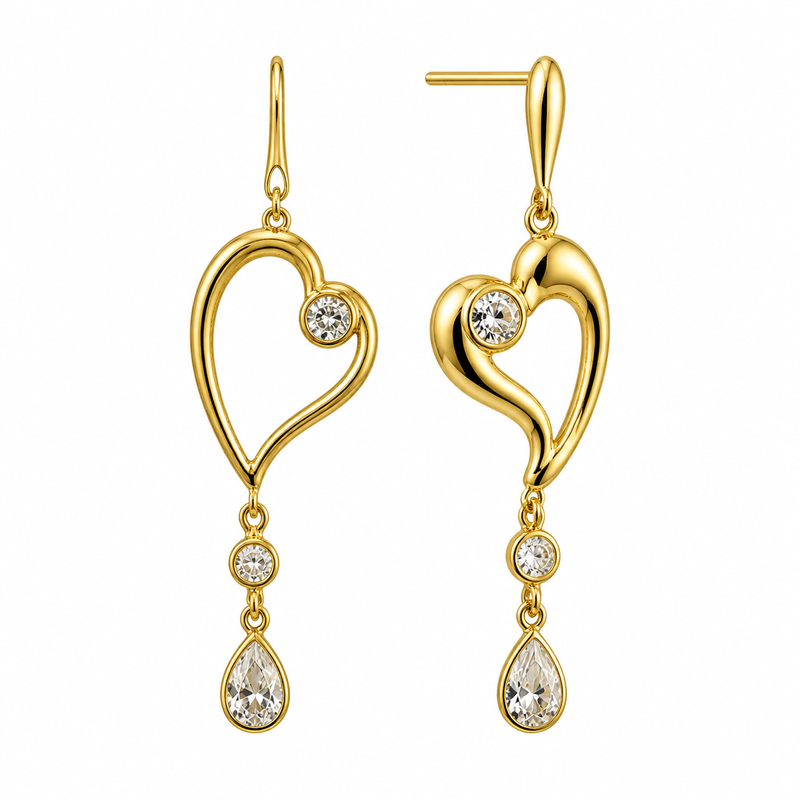 Boost Your Jewelry Business with Asymmetric Heart Gold Earrings: Wholesale, Customization, and High-Quality Gold Plated Zircon Drop Earrings 6 Boost Your Jewelry Business with Asymmetric Heart Gold Earrings: Wholesale, Customization, and High-Quality Gold Plated Zircon Drop Earrings