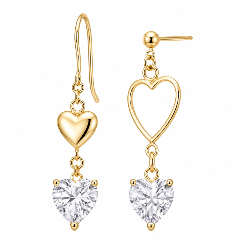 Asymmetric Gold Plated Earrings, Zircon Drop Earrings & Stainless Steel Heart Earrings: Customization & Wholesale Options for Jewelry Brands 2 Asymmetric Gold Plated Earrings, Zircon Drop Earrings & Stainless Steel Heart Earrings: Customization & Wholesale Options for Jewelry Brands