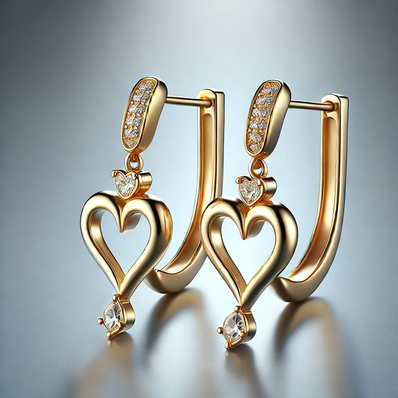Asymmetric Heart Gold Plated Earrings: Boost Your Jewelry Line with Customizable Zircon Drop Designs Asymmetric Heart Gold Plated Earrings: Boost Your Jewelry Line with Customizable Zircon Drop Designs