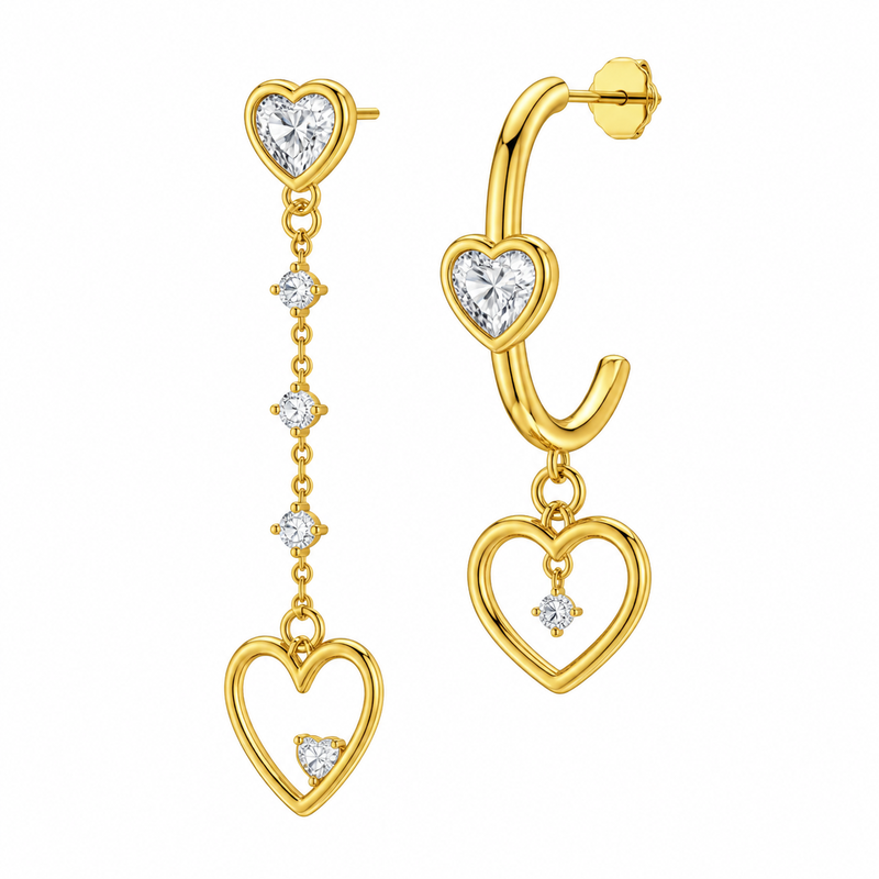 Boost Your Jewelry Business with Asymmetric Gold Plated Earrings, Zircon Drop Earrings, and Stainless Steel Heart Earrings: Customization and Wholesale Opportunities Boost Your Jewelry Business with Asymmetric Gold Plated Earrings, Zircon Drop Earrings, and Stainless Steel Heart Earrings: Customization and Wholesale Opportunities
