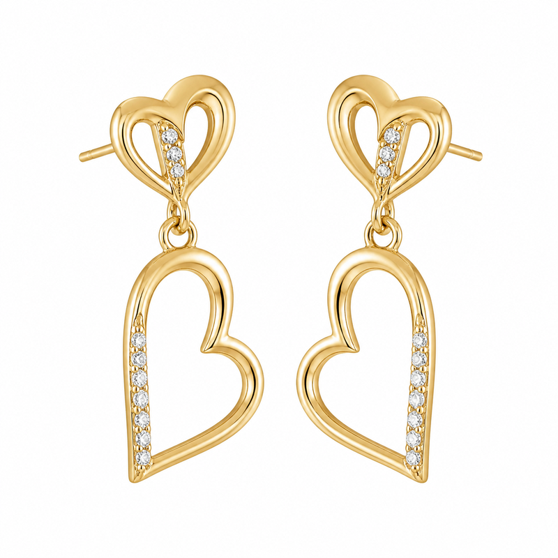 Boost Your Jewelry Line with Asymmetric Heart Gold Plated Stainless Steel Zircon Drop Earrings: Customization and Wholesale Advantages Boost Your Jewelry Line with Asymmetric Heart Gold Plated Stainless Steel Zircon Drop Earrings: Customization and Wholesale Advantages