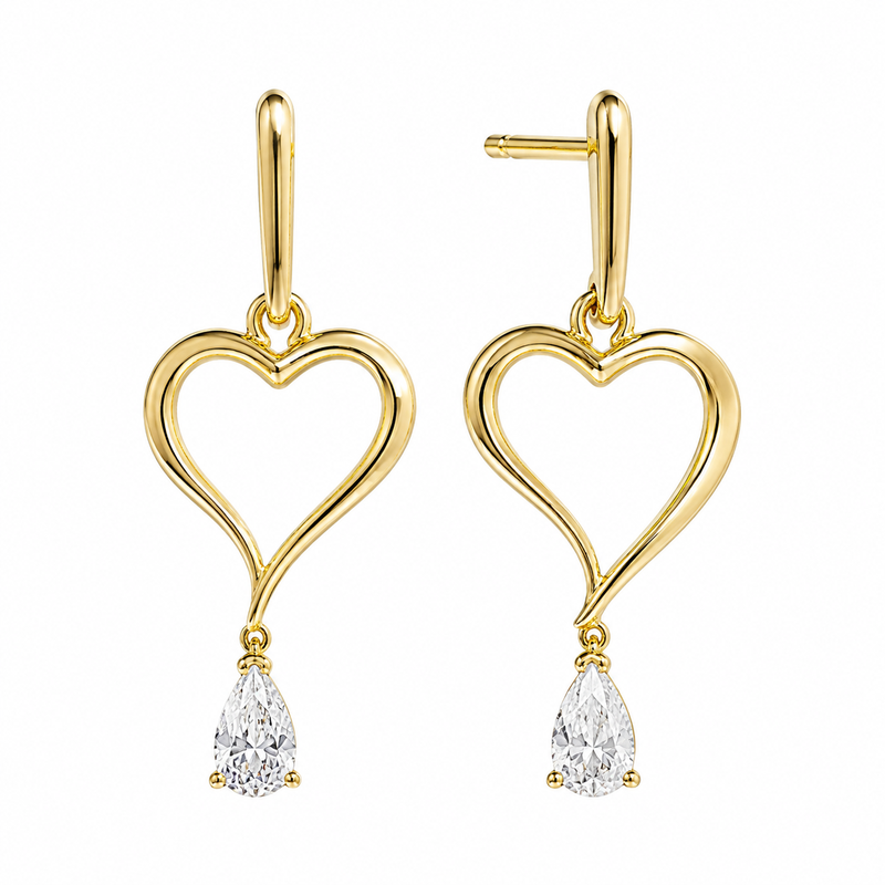 Asymmetric Heart Gold Plated Earrings: Boost Your Jewelry Business with Custom Zircon Drop Dangle Designs 9 Asymmetric Heart Gold Plated Earrings: Boost Your Jewelry Business with Custom Zircon Drop Dangle Designs